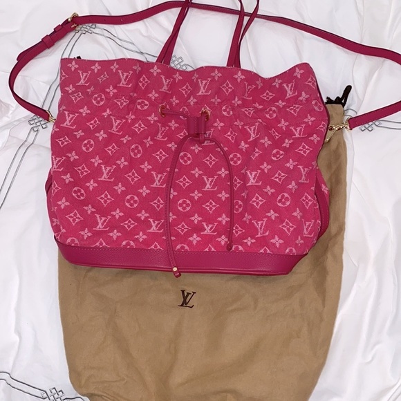 Louis Vuitton Bag Pink Denim Neverfull - Picture 12 of 14